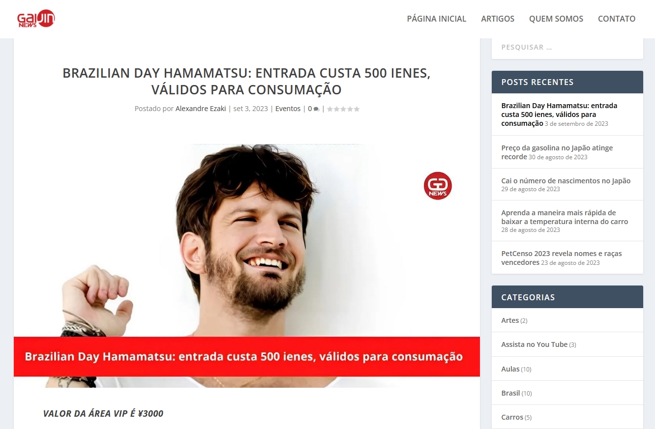 Brazilian Day Hamamatsu: entrada custa 500 ienes, válidos para consumação - Gaijin News
