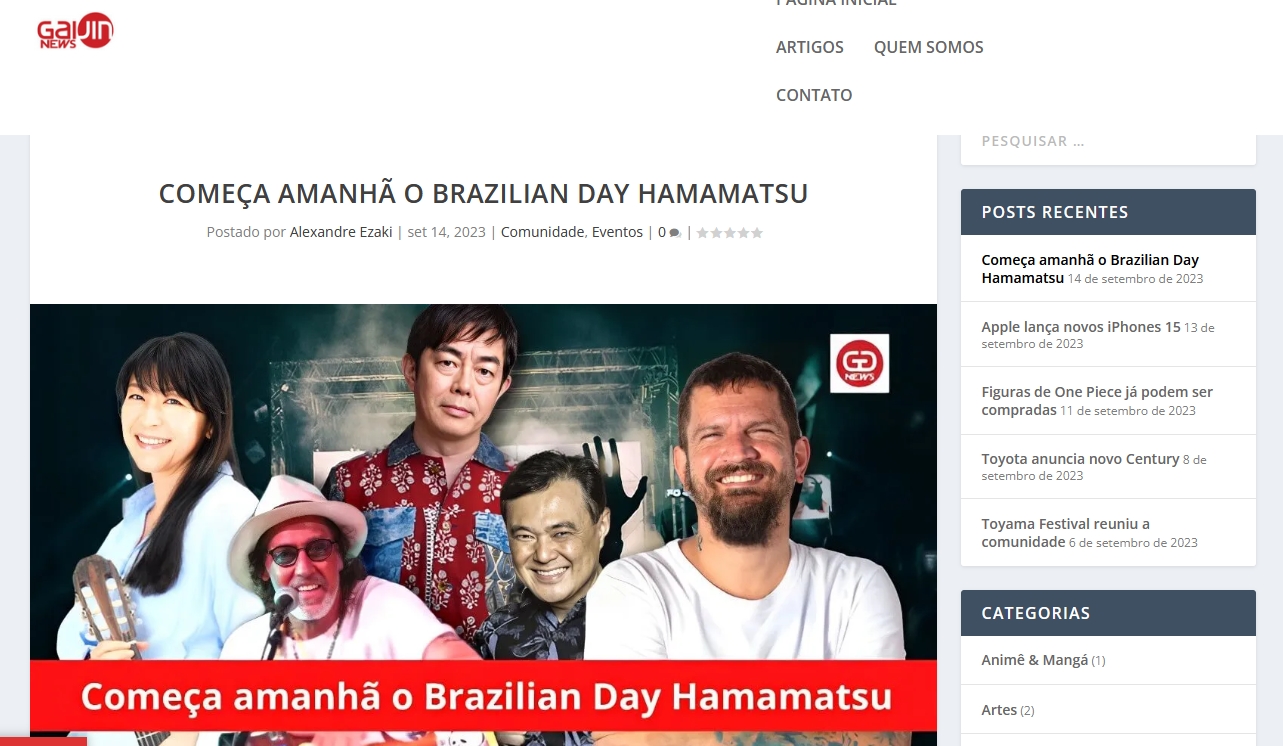 Começa amanhã o Brazilian Day Hamamatsu
